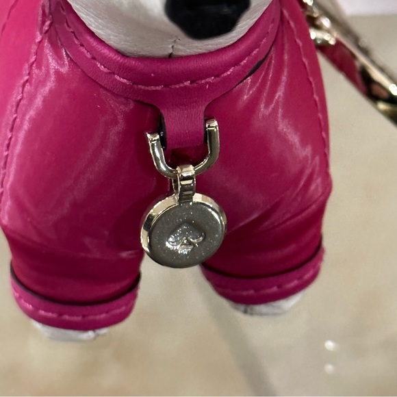 Kate Spade Dachshund Dog Keychain Claude Festive Key Chain Pink Purple Hat Coat - Picture 6 of 9